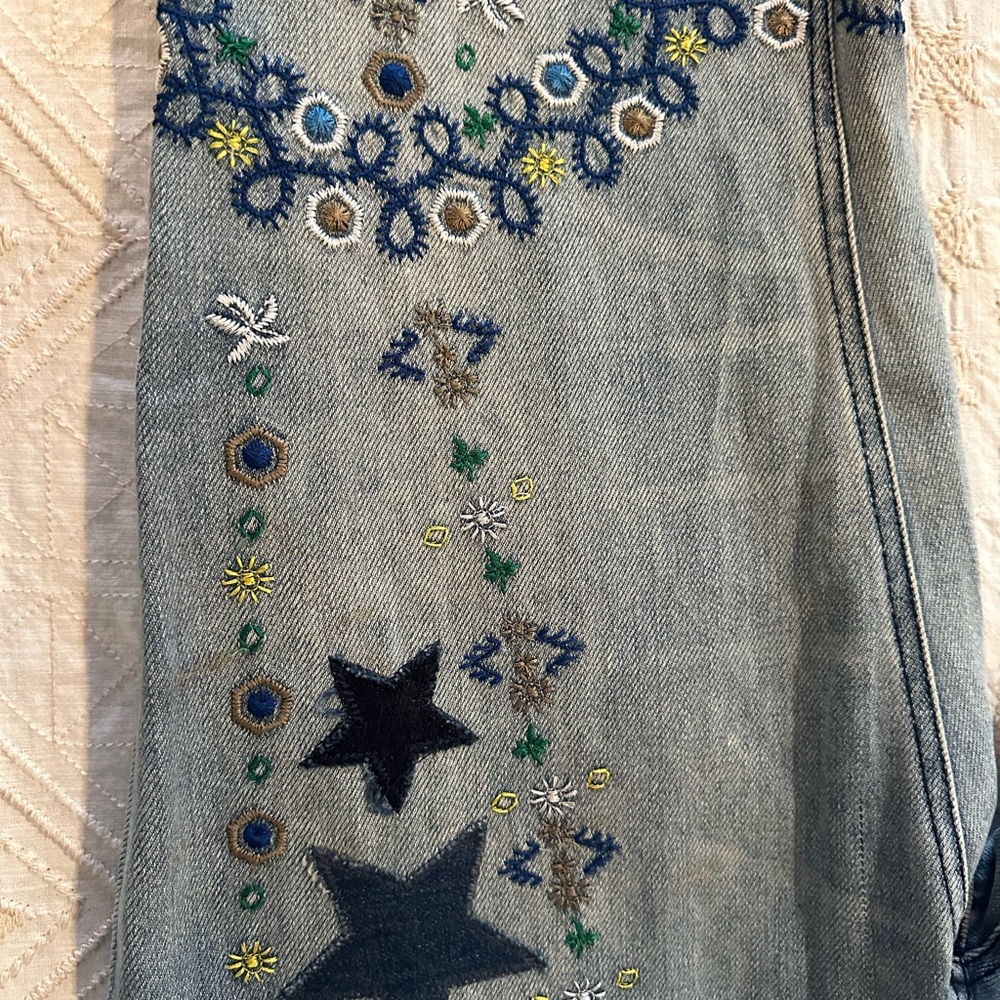Free People Delphine sz30 embroidered jeans. - Picture 8 of 13